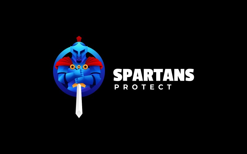 Spartan Gradient Logo Style Logo Template