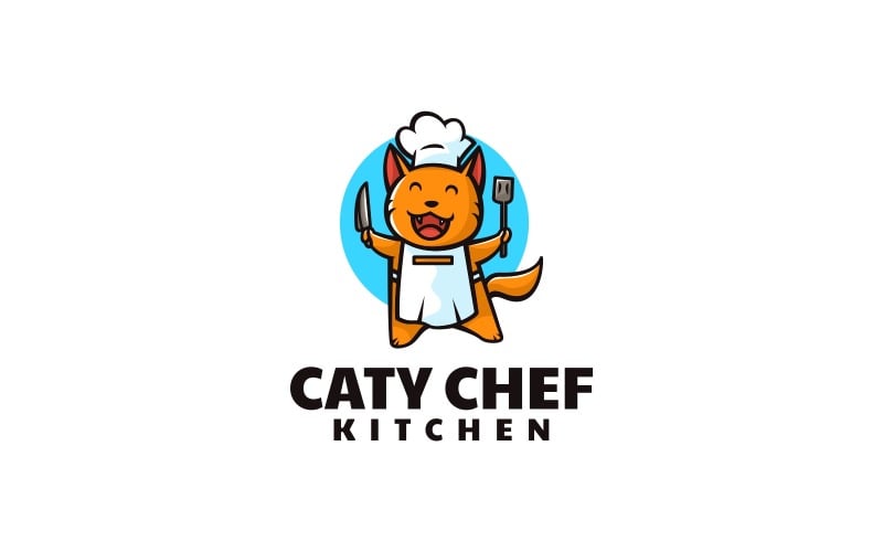 Cat Chef Cartoon Logo Style Logo Template