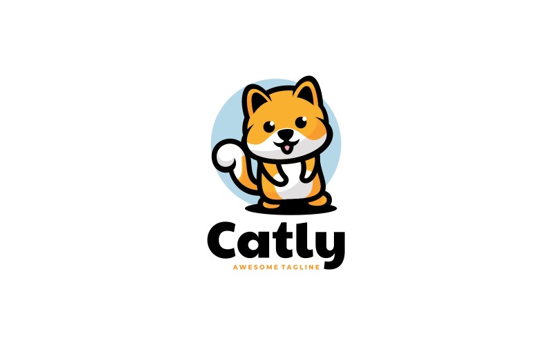 Cat Simple Mascot Logo Design Logo Template