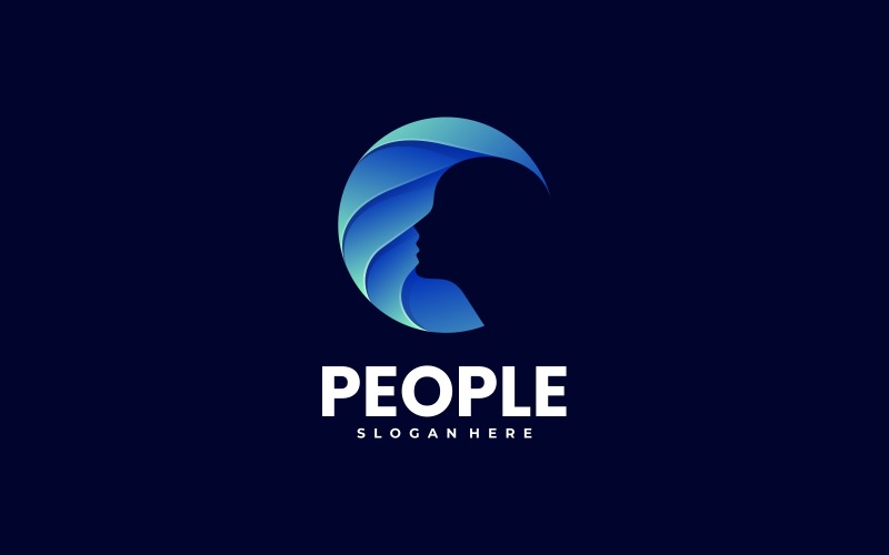 Circle People Negative Space Logo Logo Template