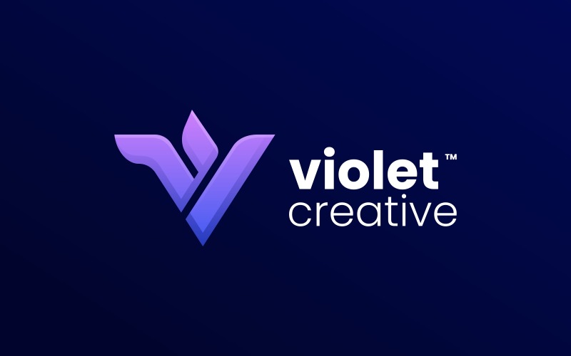 Letter Violet Gradient Logo Logo Template