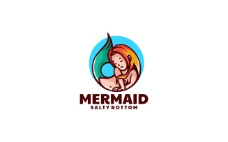 Mermaid Mascot Cartoon Logo