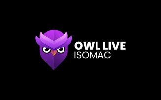 Owl Head Gradient Logo Style