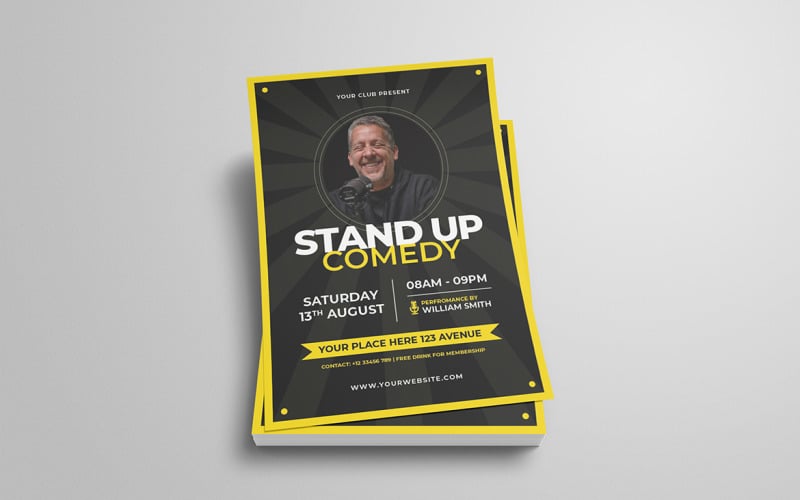 Stand-Up Comedy Flyer Template Corporate Identity