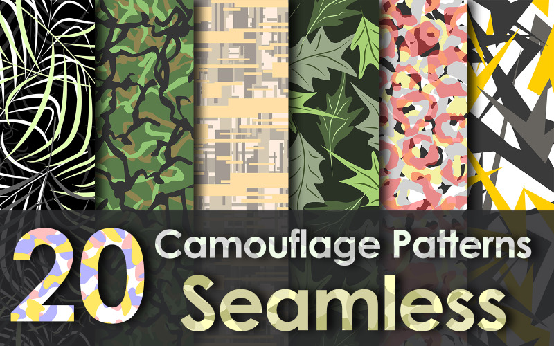 Camouflage Texture Seamless Pattern Vector Backgrounds - VECTOR & JPG
