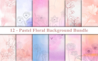 Floral Pastel Background, Digital Paper, Watercolor Texture, Watercolor Floral Background.