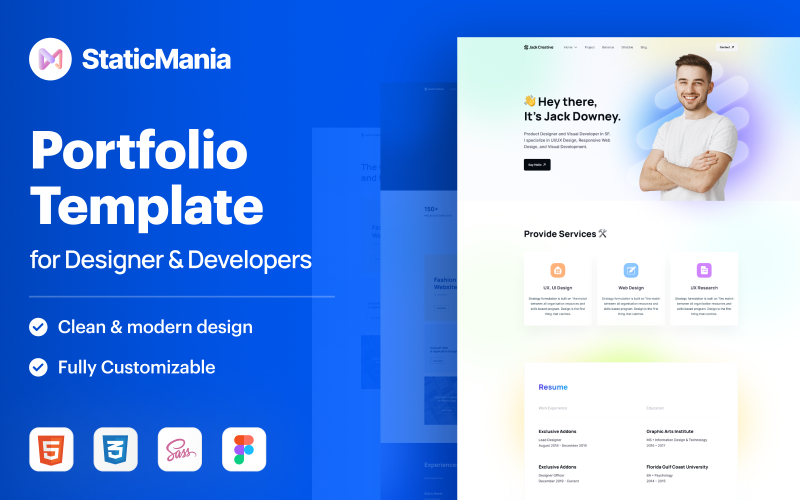 JackCreative – Personal Portfolio Bootstrap Website Template Landing Page Template