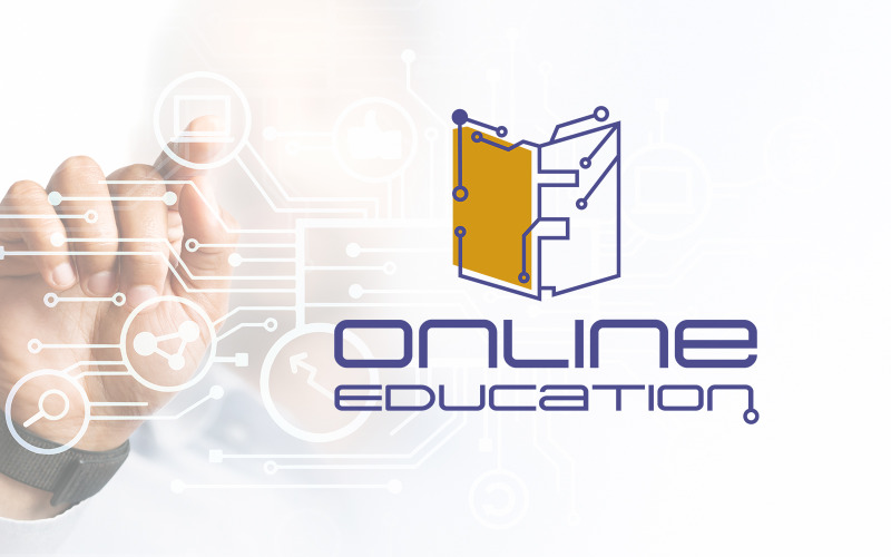 Modern Online Education Logo for Institutions and Training Sessions. Logo Template