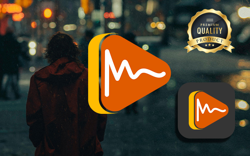 Premium Music logo design- Music Manza Logo Template