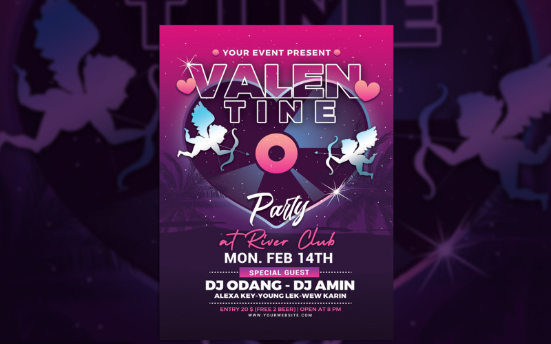 Valentine Day Party Flyer Template Corporate Identity