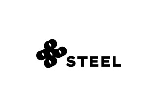 Black Bold Round Logo Steel Abstract