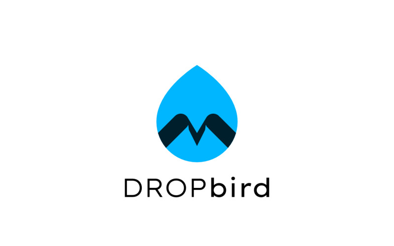 Blue Drop Bird Dual Meaning Logo Logo Template