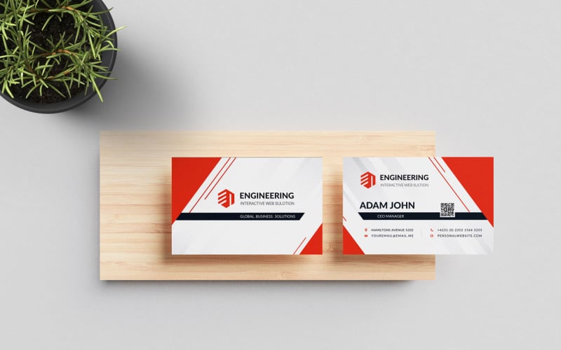 Business Card Template 018 Corporate Identity