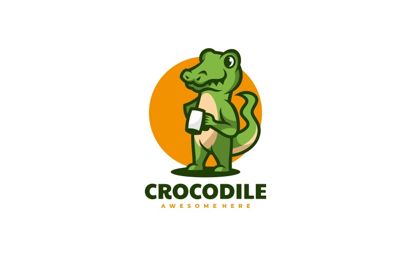 Crocodile Mascot Cartoon Logo Logo Template