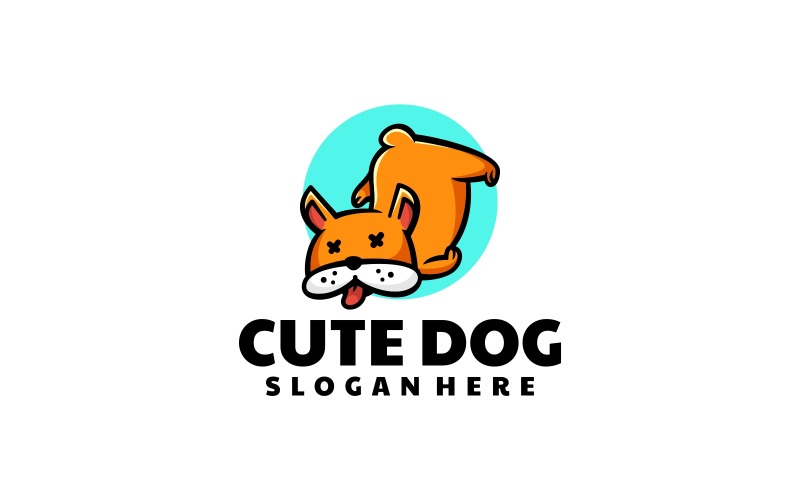 Cute Dog Simple Mascot Logo Style Logo Template