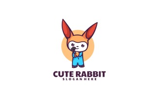 Cute Rabbit Mascot Logo Style