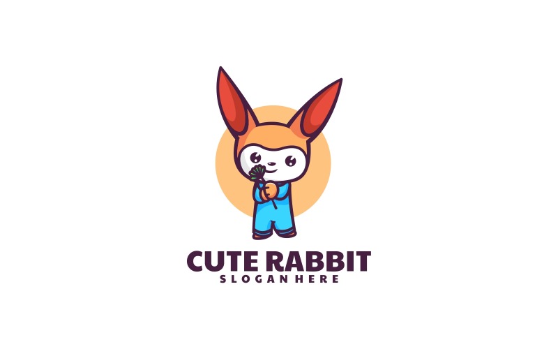 Cute Rabbit Mascot Logo Style Logo Template