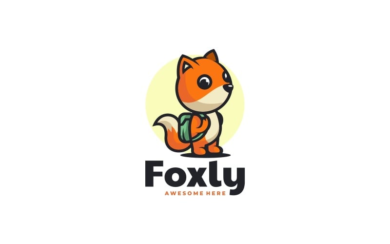 Fox Simple Mascot Logo Design Logo Template