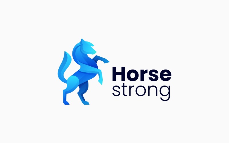 Horse Strong Gradient Logo Style Logo Template