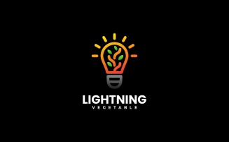 Lightning Line Art Gradient Logo