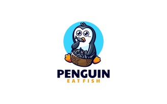 Penguin Mascot Cartoon Logo Style