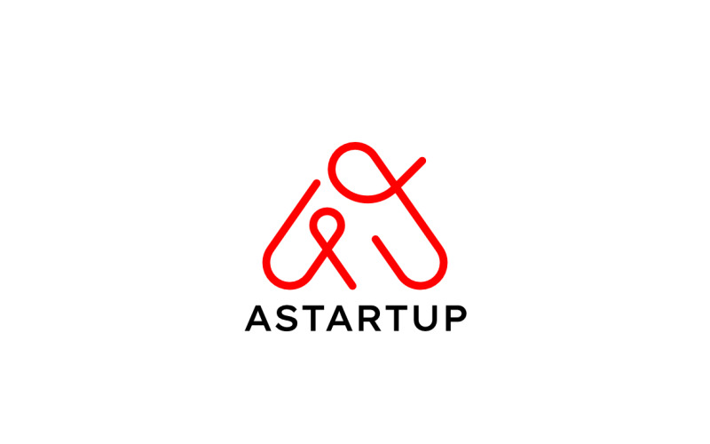 Rounded Red Letter A Startup Logo Logo Template