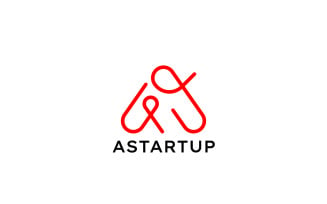 Rounded Red Letter A Startup Logo