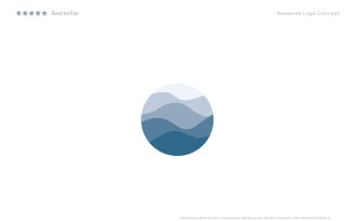 Sea, river, ocean round minimalistic logo template