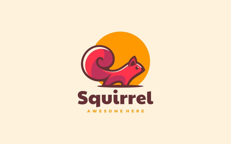 Squirrel Simple Mascot Logo Design Logo Template