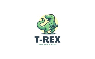 T-Rex Simple Mascot Logo Style