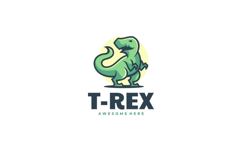 T-Rex Simple Mascot Logo Style Logo Template