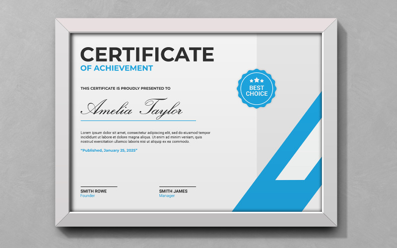 Creative Blue Color Certificate Templates Corporate Identity