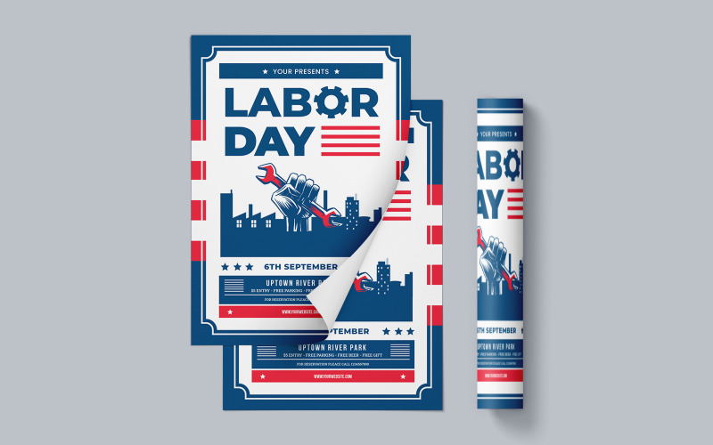 Creative Labor Day Flyer Template Corporate Identity