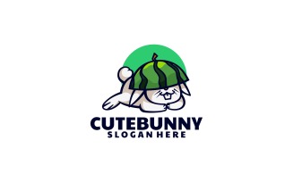 Cute Bunny Cartoon Logo Style
