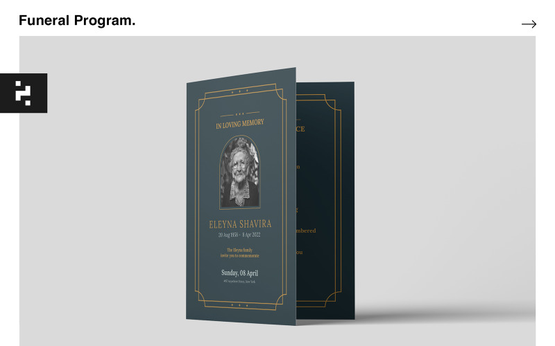Eleyna Funeral Program Template Corporate Identity