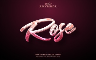 Rose - Editable Text Effect, Metallic Shiny Rose Gold Text Style, Graphics Illustration