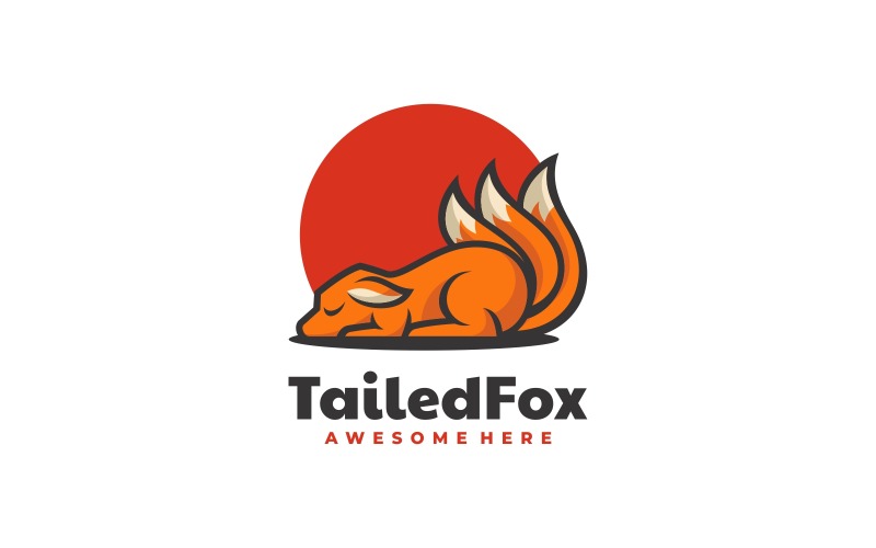 Tail Fox Simple Mascot Logo Logo Template