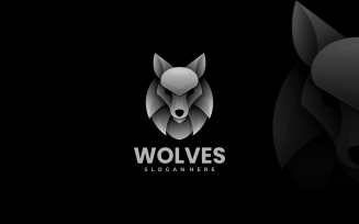 Vector Wolf Head Gradient Logo Design