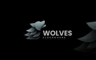 Wolf Howling Gradient Logo