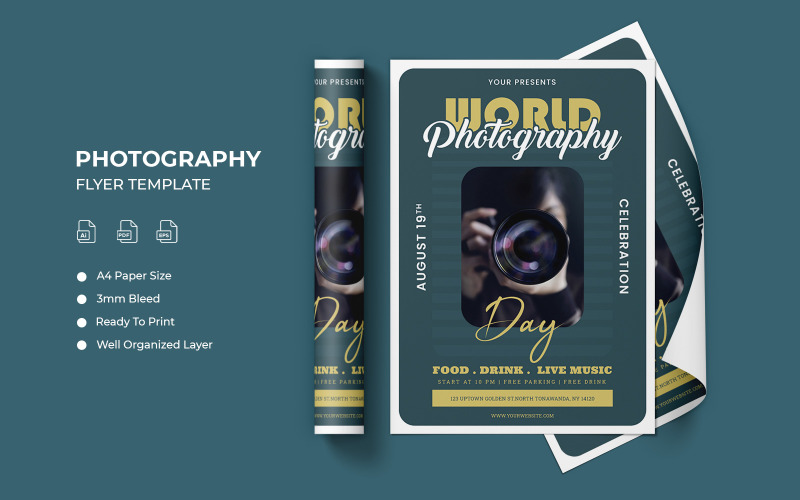 World Photography Day Flyer Template Corporate Identity