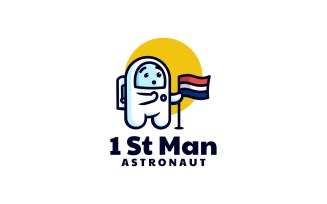 Astronaut 1st Man Simple Logo