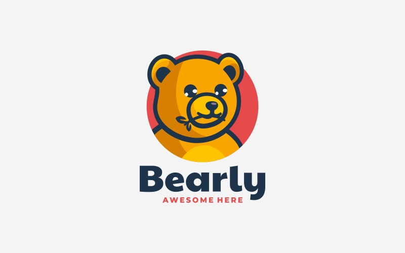 Bear Simple Mascot Logo Design Logo Template