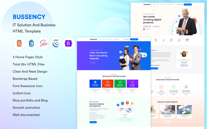 Bussency - IT Solution And Business HTML5 Template Website Template