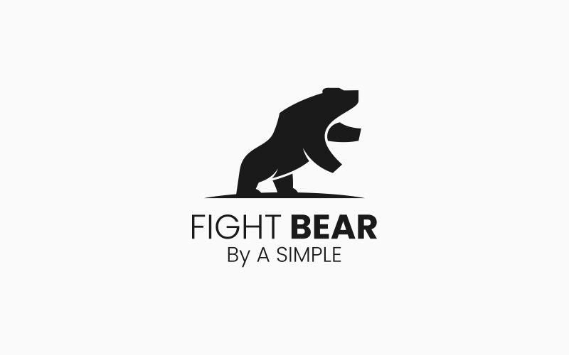 Fight Bear Silhouette Logo Logo Template
