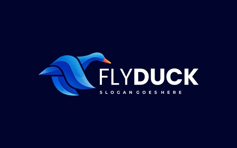 Fly Duck Gradient Logo Style Logo Template