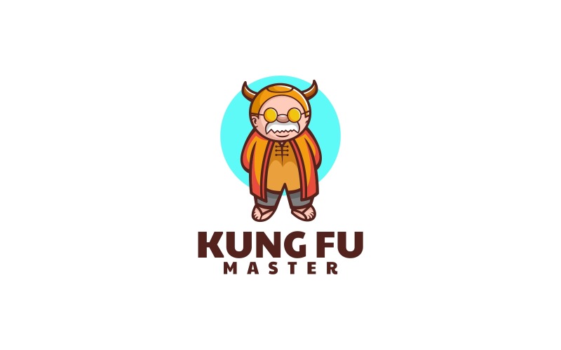 Kung Fu Master Cartoon Logo Logo Template