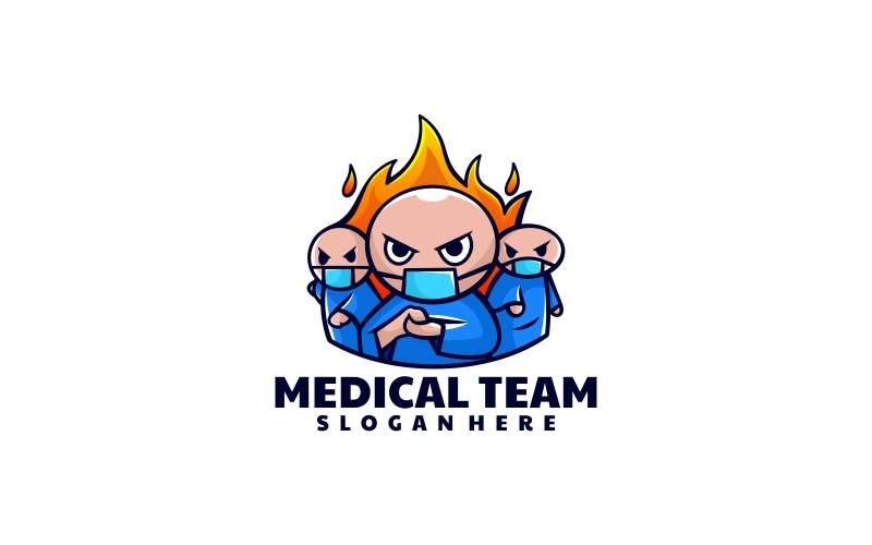 Medical Team Cartoon Logo Style Logo Template