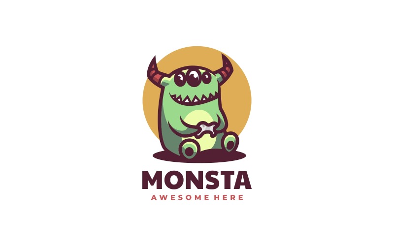 Monster Simple Mascot Logo Logo Template