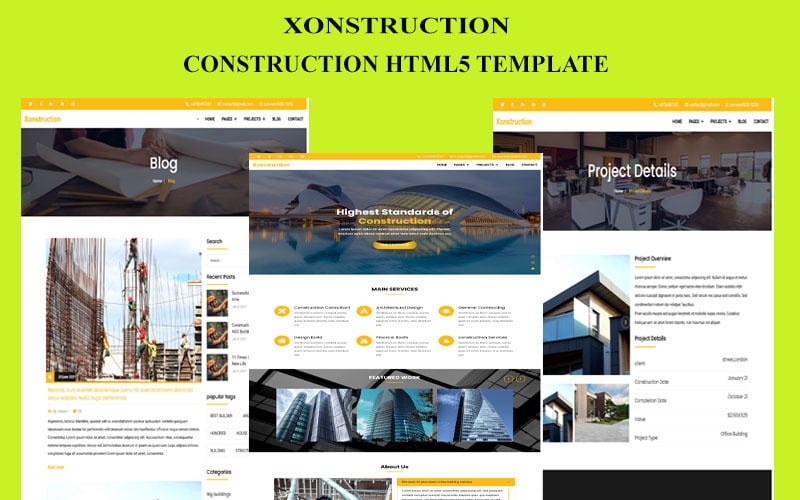 Xonstruction-Construction HTML Template Website Template
