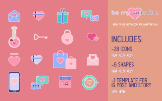 Be My Valentine - Ready to use Vector Icons for Valentine's Day